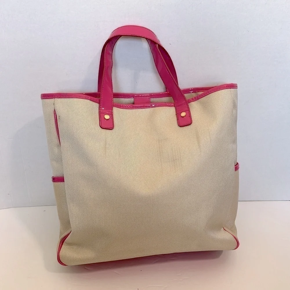 Victoria Secret Pink Cream Canvas Tote /Satchel Medium GUC